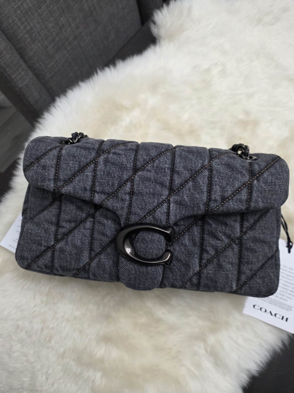 COACH Tabby 26 Black Denim